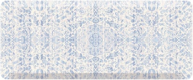 House of Noa Nama Standing Mat – Anti-Fatigue Cushioned Kitchen Mats for Floor | Ergonomic Bounce-Back Foam Kitchen Mats | Anti-Fatigue Mats for Kitchen & Standing | Emile Porcelain Blue | 22" x 54"