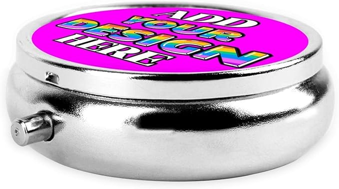 Custom Travel Medicine Organizer, Medicine Pill Box Case Container Travel Pill Holder Vitamin for Purse Med Wallet Portable Mini Pastillero Round, Magenta, Personalized Gifts