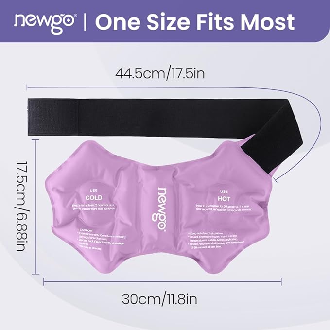 NEWGO Ankle Ice Pack Wrap for Sprained Relief, Ice Pack for Ankle Inuries Reusable, Cold Therapy for Ankles Swelling, Post Surgery Recovery - Purple