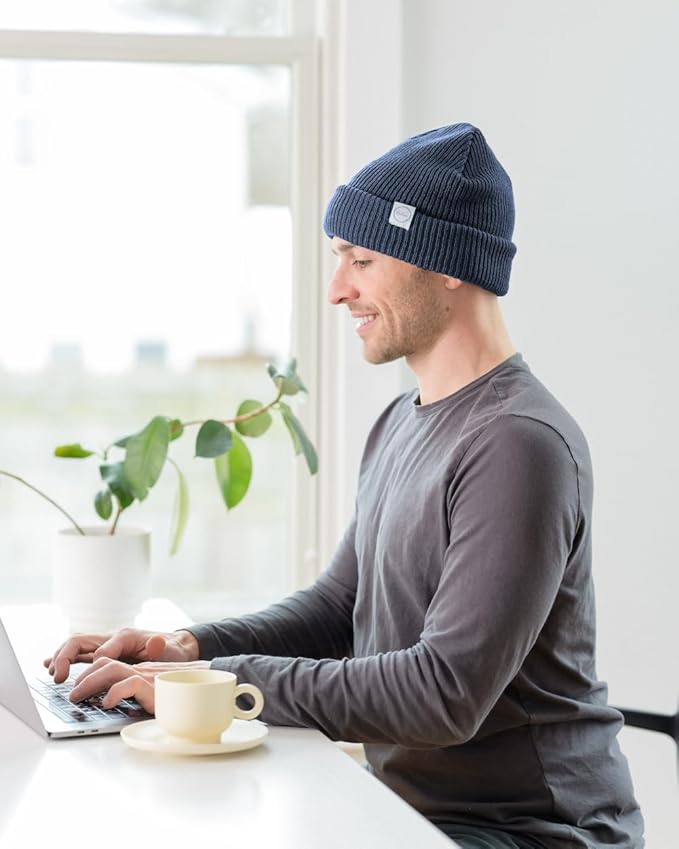 Halsa EMF Protection Hat, Knit Beanie for Men and Women, Silver Fiber Fabric Lined, One Size Fits Most