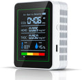 Indoor Air Quality Monitor,LXIANGN 5 in 1 Professional Air Quality Detector for CO2 | TVOC | HCHO | Temperature | Humidity for Home, Hotel, Office, Car (White)