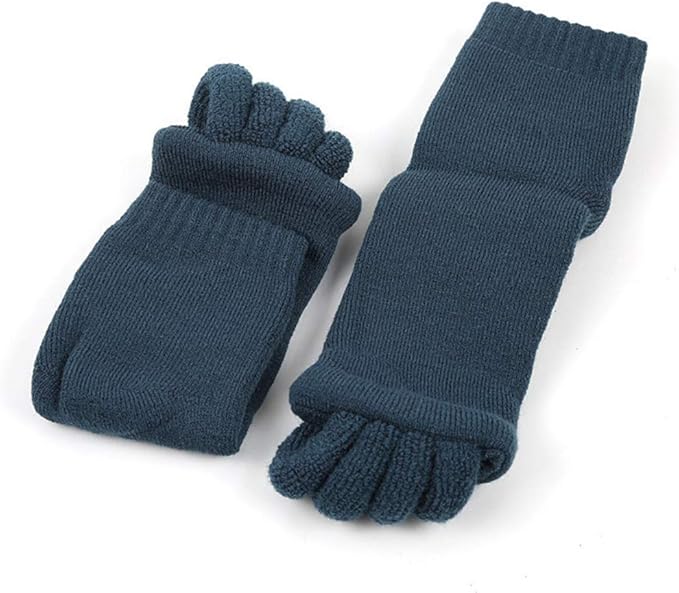AIBEARTY 3 Pairs Yoga Sport Gym Five Toe Separator Socks Foot Massage Toeless Socks