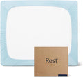 REST® Evercool®+ Fitted Sheet, CaliKing Size, Light Blue, 15" Deep (up to 18’’), Breathable Bedding for Hot Sleeper and Night Sweats, Bed Sheet with Ionic+ Self-Cleaning Silver Yarn for Sensitive Skin