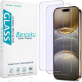 HPTech 2 Pack Anti Blue Light Screen Protector for iPhone 16 Pro/iPhone 17 Eye Protection Tempered Glass Film, Easy to Install, Bubble Free