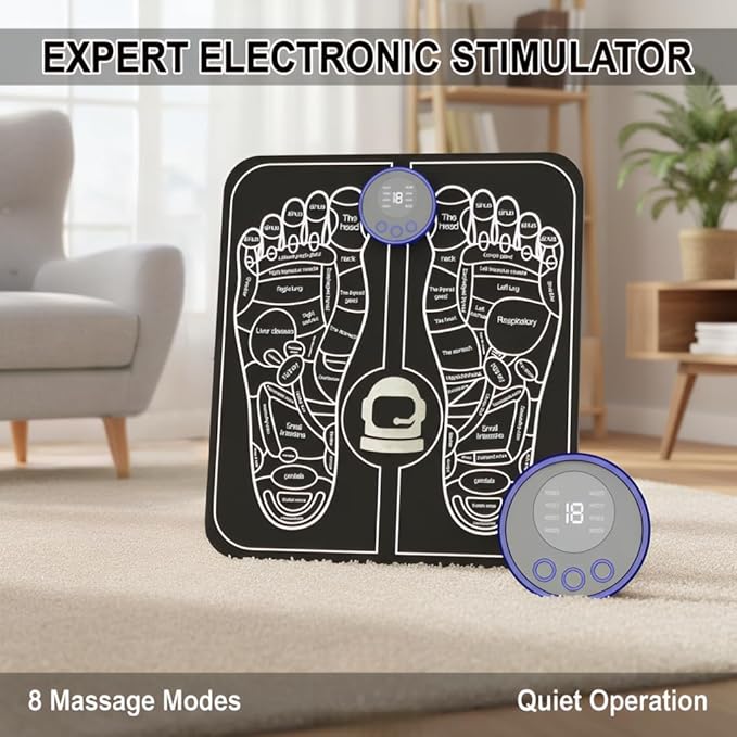 Health Expert Electronic Stimulator and Powered Muscle Stimulation for Pain Relief, EMS Foot Massager