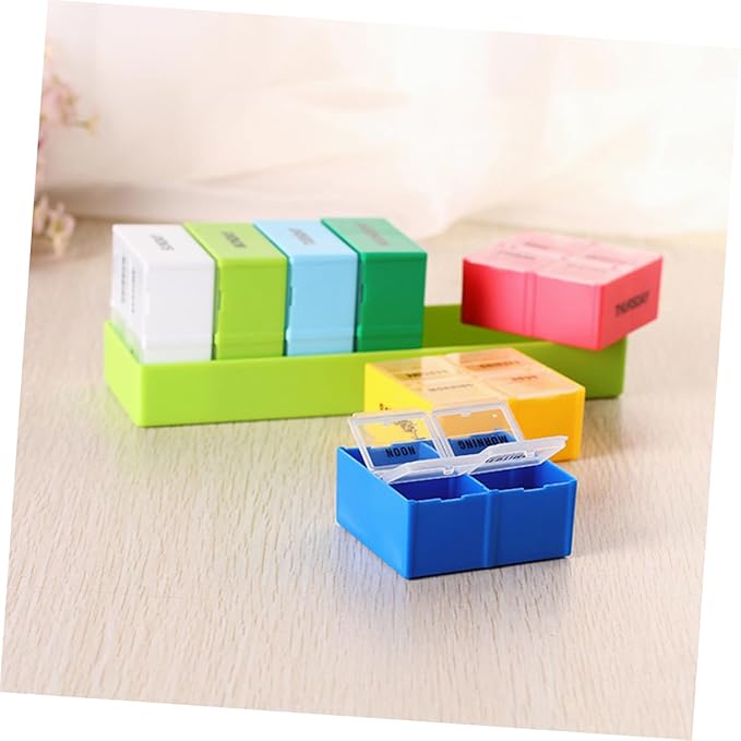 1set Large Capacity Portable Medicine Organizer for Weekly Storage Compact Pill Case Compartments for Home Office and Travel Green