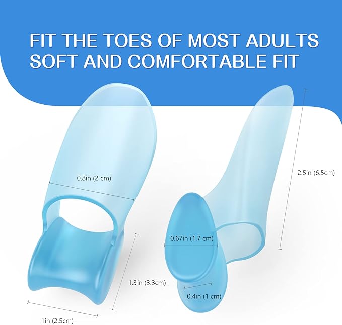 Bunion Cushion Protector, 10 Packs of Bunion Corrector Pads with Separator for Big Toe, Gel Shield for Foot Pain Relief, Calluses, Corns - Blue