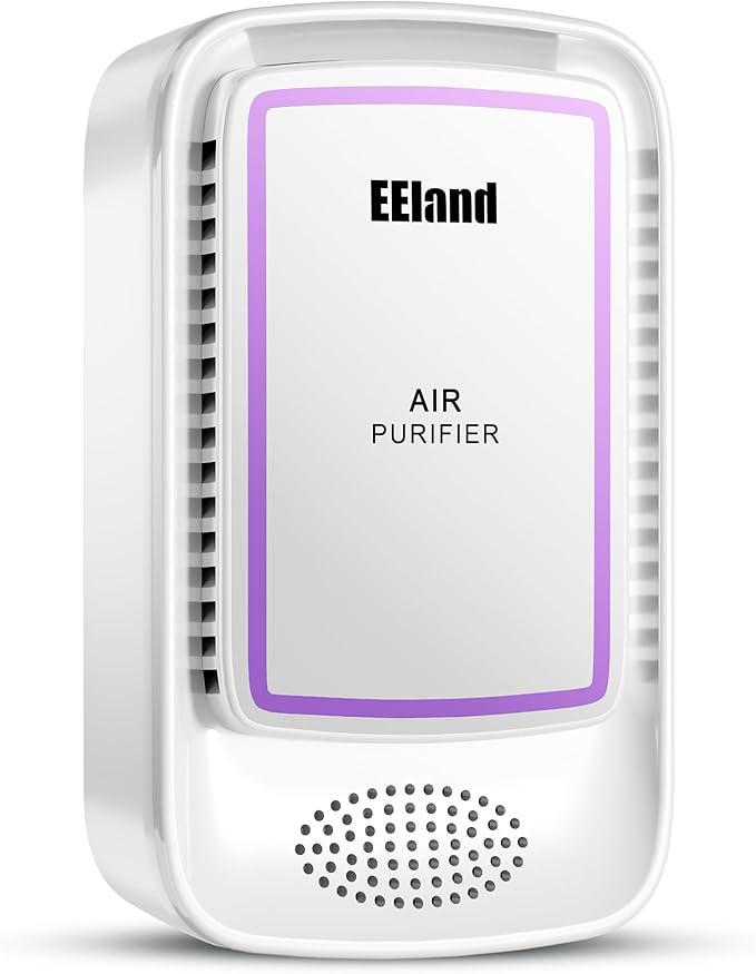 Air Ionizer for Home - Plug In Negative Ion Generator, Quiet Filterless Air Cleaner for Bedroom, Bathroom, Office & Kitchen, Compact Air Freshener for Smoke, Dust and Pet Odors
