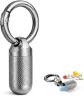 Forwish Titanium Keychain Pill Holder, Portable Waterproof Pill Case for Travel, EDC Small Metal Pill Organizer for Pills, Durable Mini Pill Box with Keyring - Small (1.5inch)