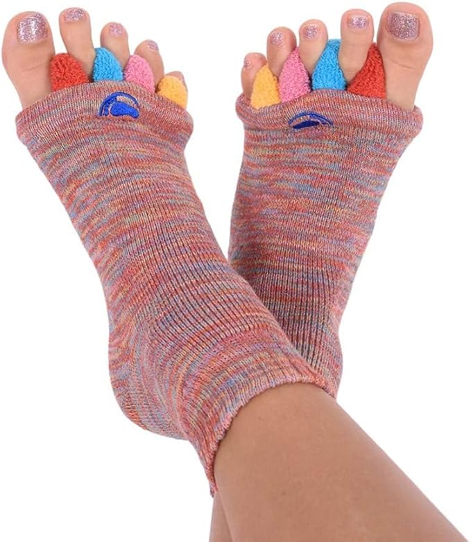 My Happy Feet Foot Alignment Socks with Toe Separators – Holiday Socks for Women & Men - Cozy Christmas Gift Idea