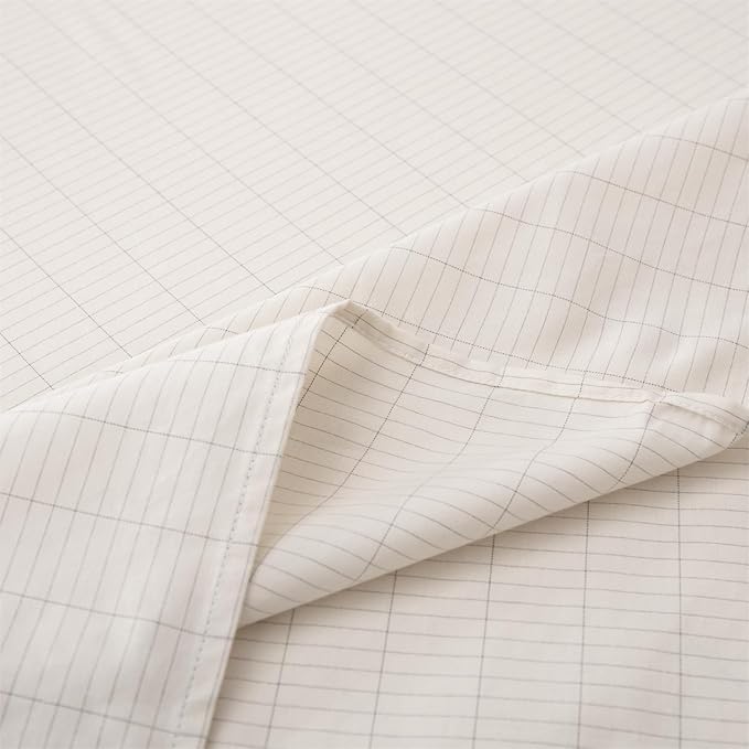 Grounding Sheets King Size, Organic Cotton + Silver Yarn, Conductive Earthing Flat Sheets for Better Sleep