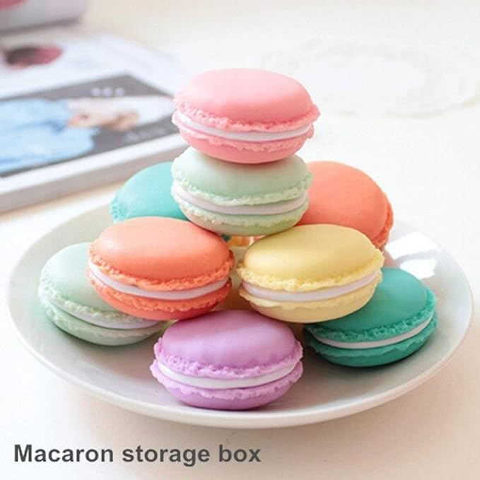 Coolrunner Cute Pill Organizer Case - Mini & Colorful Macaron Jewelry Storage Box (14 PCS)