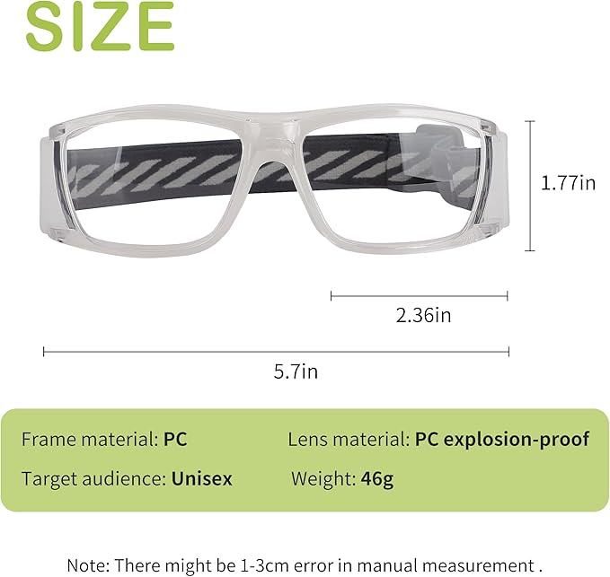 Sport Glasses for Men Women Basketball Football Sport Goggles Anti Fog Shock Collision Wearable Glasses
