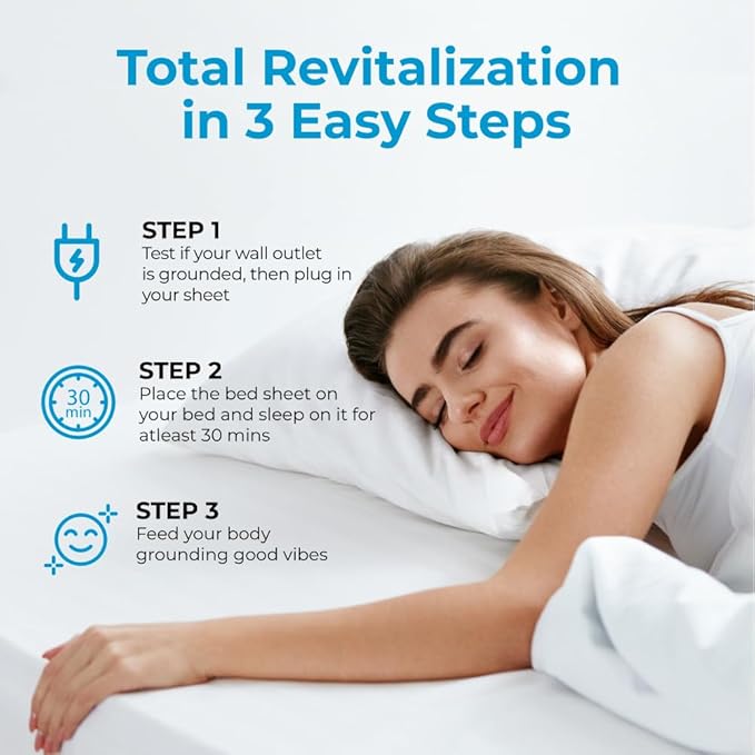 Grounding Sheets King Size 78x80in (White), Full Body Grounding Fitted Bed Sheets for Sleeping Well and Stress Reduction, 94% Organic Cotton with 6% Pure Silver Fiber, Fits 15in Deep Pocket Mattress