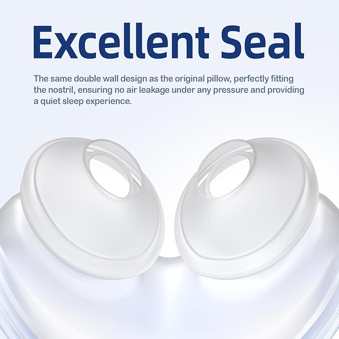 Replacement Nasal Pillow Cushion for ResMed AirFit P10, FSA/HSA Eligible, Compatible with Original Airfit P10 Frame, Reliable Seal & Soft Replacement Silicone CPAP Mask Cushion, 2-Pack, Small
