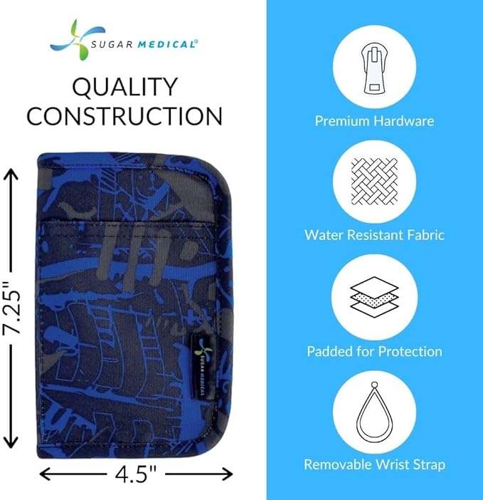 Sugar Medical Diabetes Supply Case | Medical Supplies Travel Bag | Glucose Meter Organizer | Diabetic Care Products | Glucometer Kit (Alex)