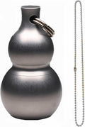 Titanium PEI Pill Container with Keychain & Necklace,Waterproof Pill Box, EDC Portable Pill Container for Portable Mini Size Pill Box Case for Outdoor Travel Camping (Ti-Calabash)