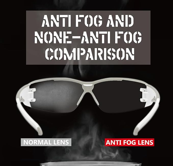 HTS HUNTERSKY Super Flexible Lightweight Anti Fog Wrap-Around U6 Clear Shooting Safety Glasses with ANSI Z87.1 Scratch Resist