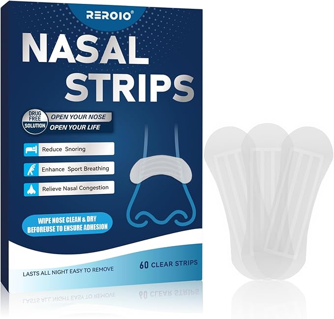 Nasal Strips for Snoring – Comfortable Nose Strips for Breathing,Anti Snoring Devices,Skin-Friendly Snoring Solution for Better Airflow & Restful Sleep