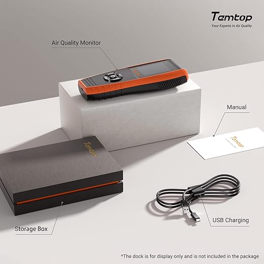 Temtop PM2.5 Monitor P600, Essential Air Particle Meter PM2.5 PM10 Air Quality Tester for Indoor/Outdoor Air Pollution Detection, Particle-Centric Detector w/Data Histogram Display