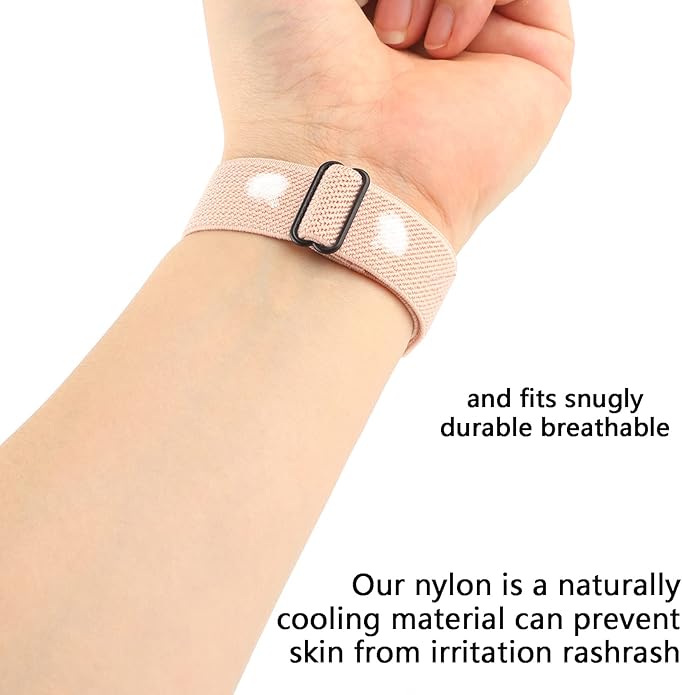 Adjustable Elastic Nylon Bands Compatible with Fitbit Alta and Alta HR Fitness Tracker, 2 Pack Braided Stretchy Wristband Accessory Bracelet Watch Strap Sport Replacement Band for Women Men