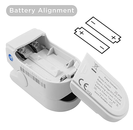 FL-350 Pulse Oximeter with Carrying Case & Batteries & Lanyard, White