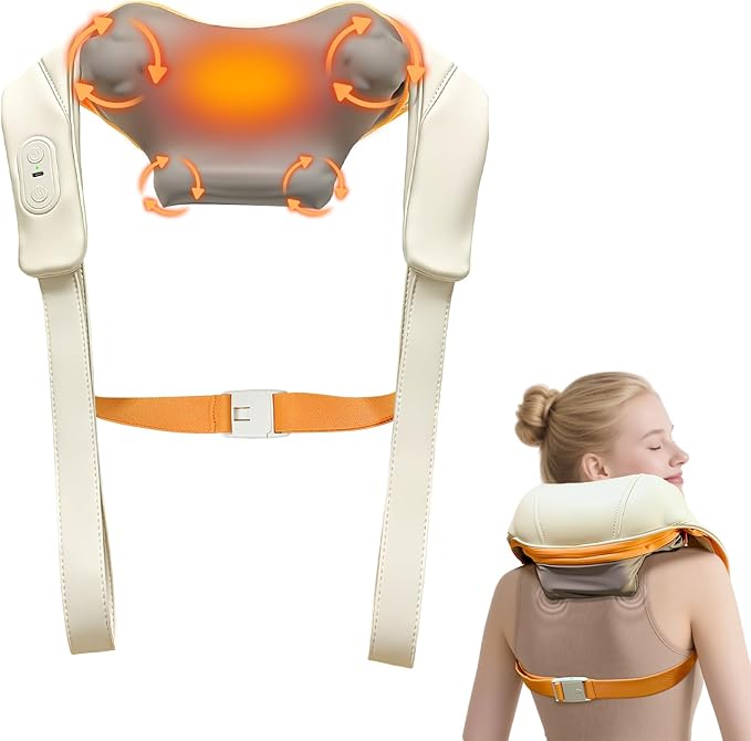 Gifts for Women / Men: 2026 NEW Shiatsu Neck Massager with Heat, Brushless Neck Massager for Pain Relief Deep Tissue with 3 Modes, Deep Kneading Shoulder and Back Massagers, Dad / Mom Gifts Birthday