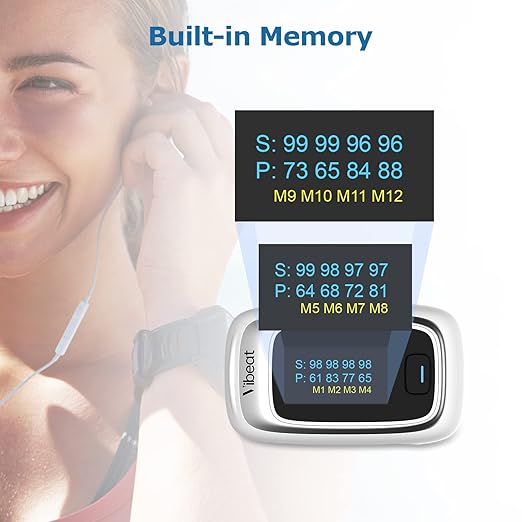 Vibeat Fingertip Pulse Oximeter, Blood Oxygen Saturation Monitor| O2 Meter, Portable SPO2 & Pulse Rate Monitor, Batteries and Lanyard Included