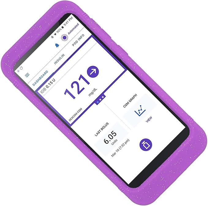 Mix Silicone Case for Omnipod 5 Receiver (Continuous Glucose Monitoring) (Glitter Purple)