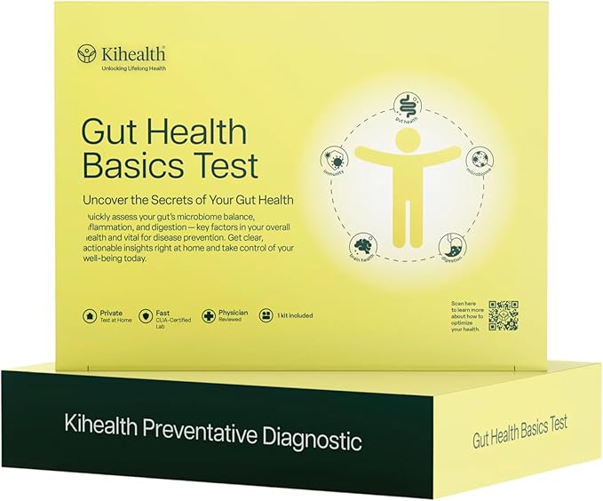 KiHealth – Gut Health Basics Test – at-Home Stool Test for Digestion, Inflammation, and Microbiome Balance – at-Home Kit