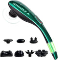 MEGAWISE Handheld Back Massager w/Rechargeable 3200mAh Battery, 5 Speed and 5 +2 Massage Nodes with Hard (Dark Green)