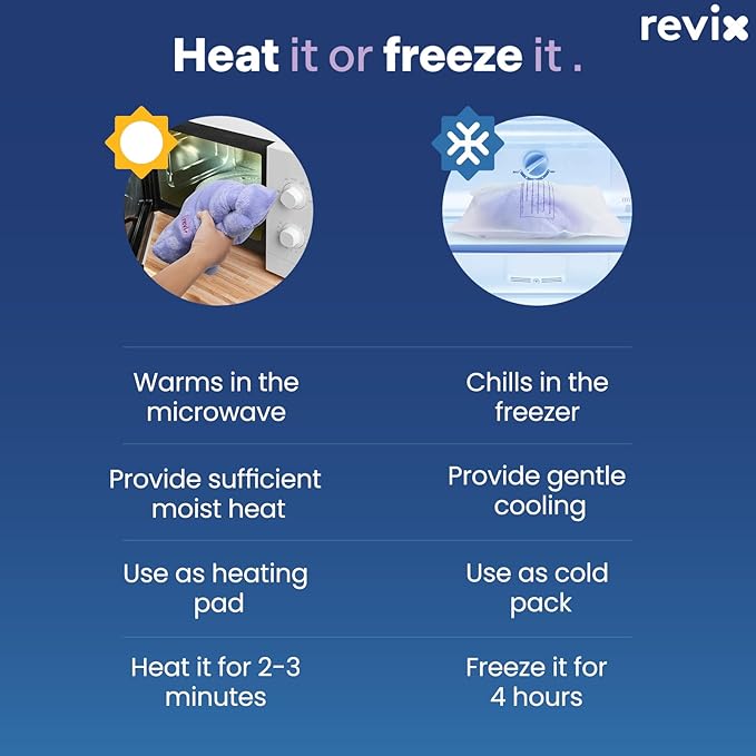 REVIX Heated Neck Wrap Microwave Heating Pad for Neck and Shoulders Pain Relief, Weighted Neck Warmer Microwavable with Miost Heat, Unscented