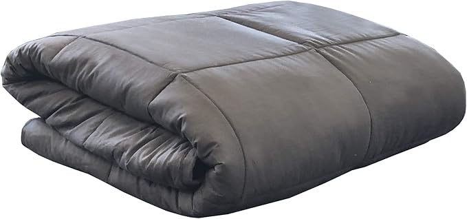 Dream Lab Plush 15lb Weighted Blanket with Removable & Washable Cover, Charcoal, 48" x 72"