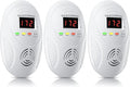Carbon Monoxide Detectors and Natural Gas Detector, Carbon Monoxide Detectors Plug in, Gas Leak Detector with Dual Sensors - Natural, Propane, Co Leak Detection for Home, RV Essentials, White, 3Pcs