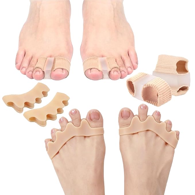Big Toe Spacers,Toe Separators for Women & Men,Bunion Corrector,Yoga Toes Gel, Foot Pain Relief and Health,1 Pair Each