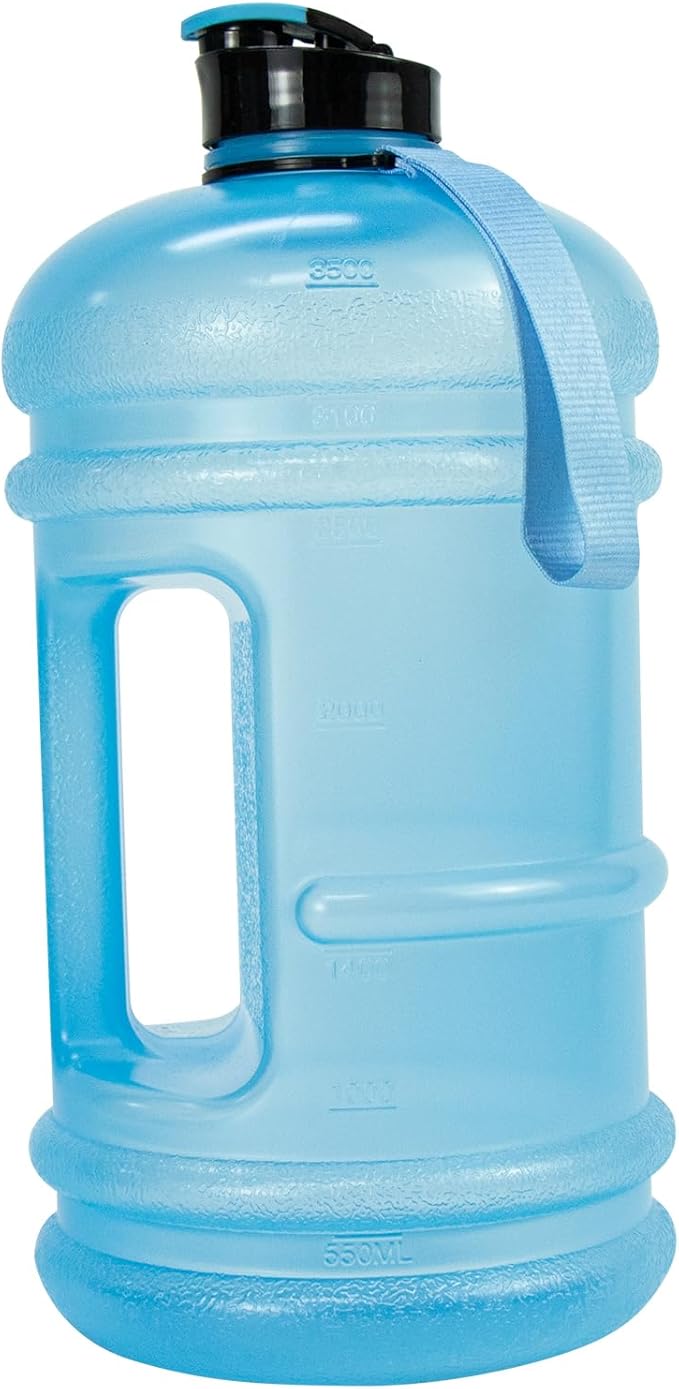 TOOFEEL 1 Gallon Water Bottle - 128 oz Water Bottle with Flip Lid - Gallon Water Bottle with Handle,BPA Free gallon Water jug with Measurements Marked - Transparent Light Blue