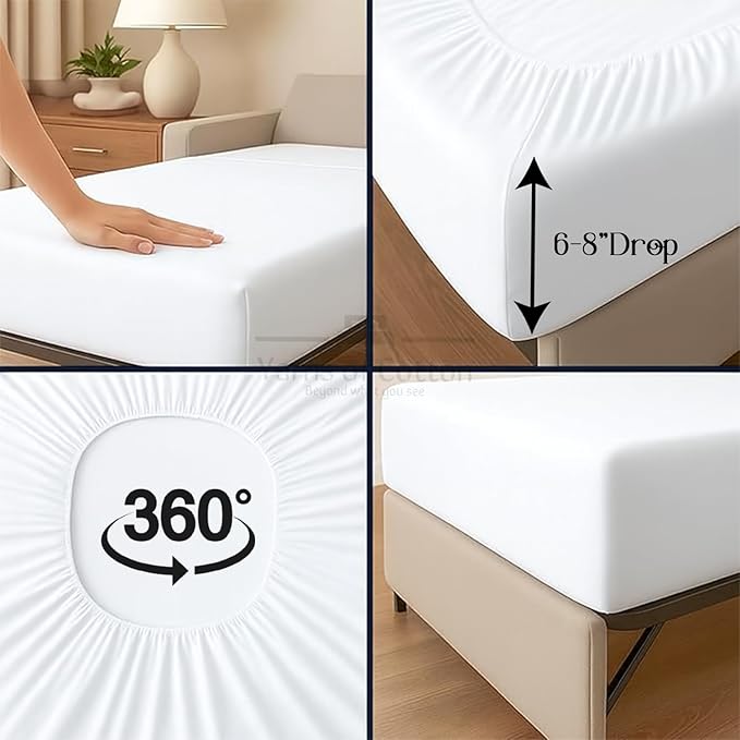 1 Pack Fitted Hospital Bed Sheets - Soft Microfiber Hospital Fitted Sheet - Hospital Bed Fitted Sheets (White, 36" x 84" x 12")