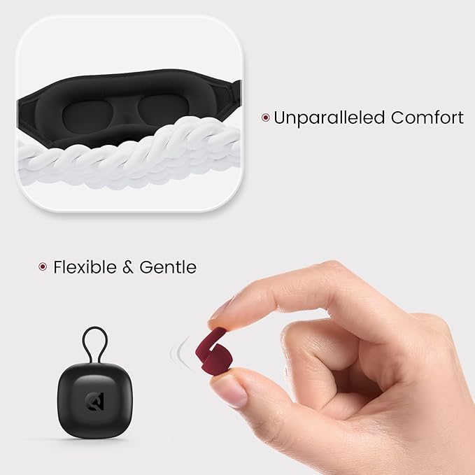 Audree Earplugs-Sleep Eye Mask Set - Noise Reduction Earplugs and Light Blocking Sleep Mask for Peaceful Sleep | Ideal for Sleep, Travel, Napping, Meditation, Gift, Shift Work, Red+Black