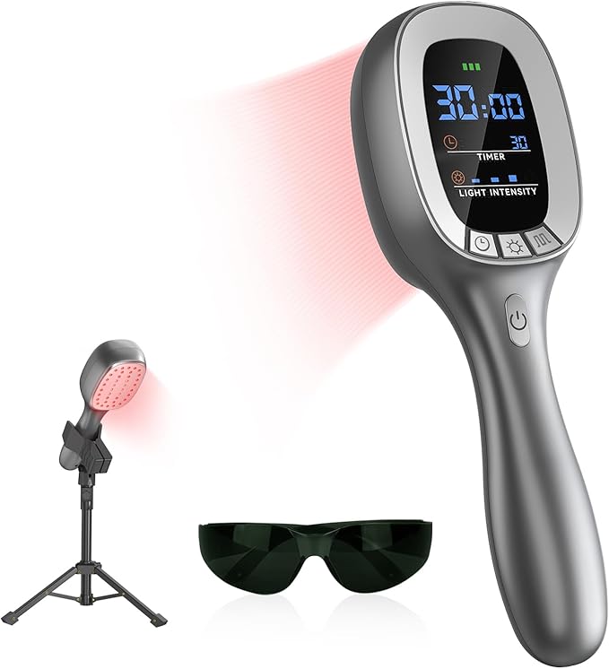 Red & Near Infrared Light Therapy Wand with Stand – Handheld Dual-Wavelength 4×808nm & 34×650nm, Rechargeable Cold Red Light Therapy Device for Home Wellness and Pet Use