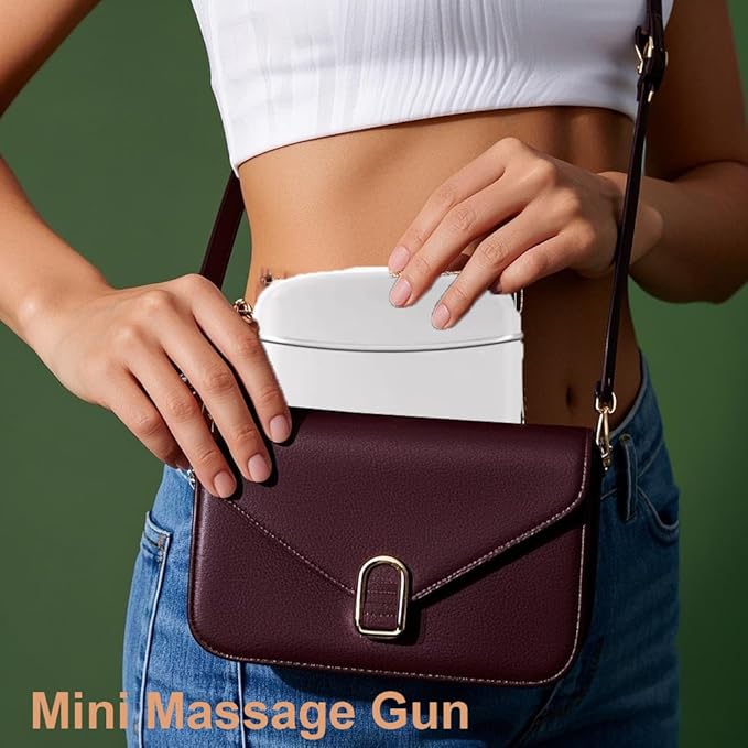 Integrated Design Mini Massage Gun – Portable Deep Tissue Massager, Intelligent Pressure-sensing Brushless Motor, One-piece Percussion Muscle Massage Gun Easy to Carry for Travel, Mothers Day Gifts