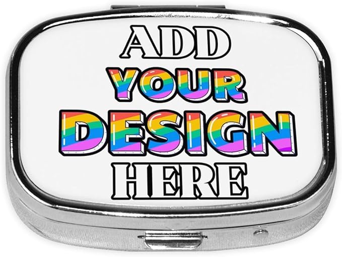 Custom Pill Case, Medicine Pill Box Organizer Container Travel Pill Holder Vitamin for Purse Med Wallet Portable Mini Pastillero Square, White, Personalized Gifts