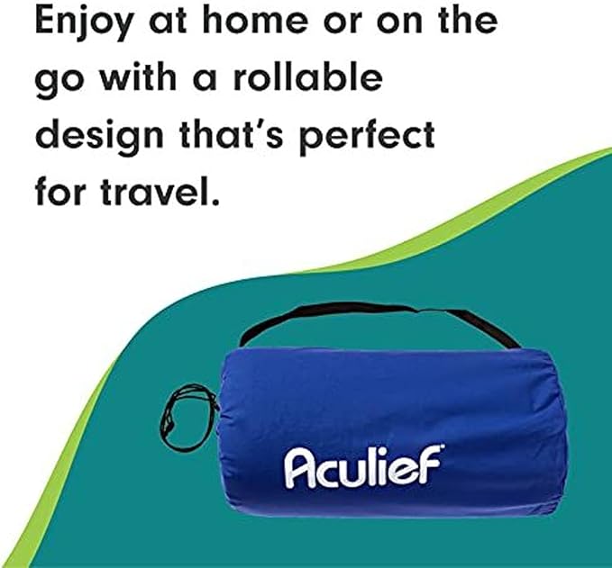 Aculief - Acupressure Mat and Pillow - Massage Mat Set - Stress and Pain Relief and Relaxation for Total Body Use - at Home and On-The-Go Use - 7000 Acupressure Points (Dark Blue)