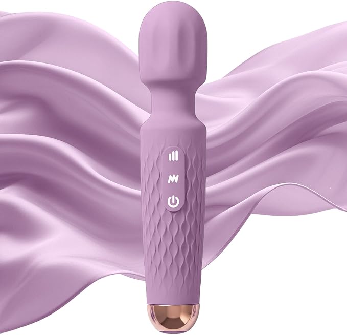 Personal Massager - 4H Runtime & Ultra-Quiet - Waterproof - 20 Modes 8 Speeds for Deep Tissue Back Massage, Post-Workout Recovery and Neck Muscle Relaxation（LX-Purple）