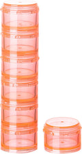 Stackable Pill Organizer, 7-Days Travel Pill Case, Pill Box for Pocket, Portable Medicine Vitamin Container Holder Large Orange