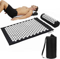 XiaoMaGe Acupressure Mat and Pillow Set with Bag - Large Size 28.7 X 16.5 inch Acupuncture Mat for Neck & Back Pain, Muscle Relaxation Stress Relief, Sciatica Pain Relief Pillow (Black)