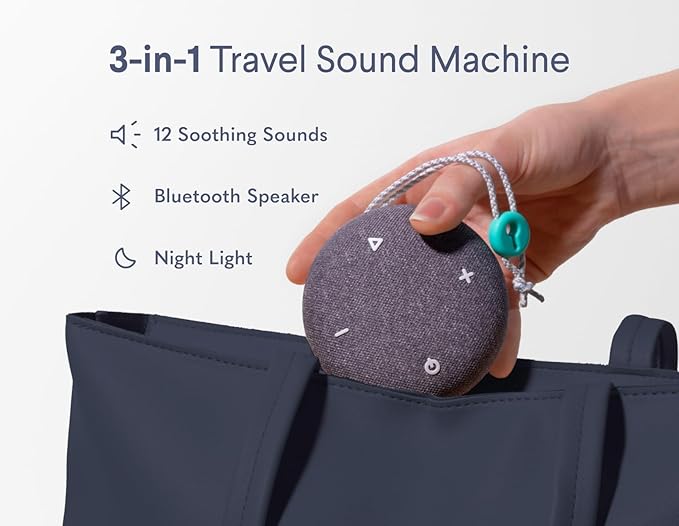 SNOOZ Go 2 Portable White Noise Sound Machine |12 Soothing Sounds | 3-in-1 Bluetooth Speaker & Night Light | Rechargeable Travel Sleep Aid for Adults, Kids | Baby Registry | Bedroom Essential