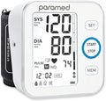 Paramed Blood Pressure Monitor - Bp Machine - Automatic Upper Arm Blood Pressure Cuff 8.7-16.5 inches - Large LCD Display 120 Sets Memory - Device Bag & Batteries Included