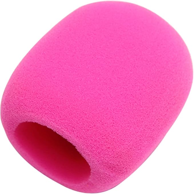 Fielect 2Pcs Microphone Covers Foam Mic Cover Handheld Microphone Windscreen Shield Mic Foam Filter Pink for KTV Broadcasting