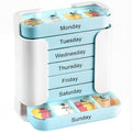 Stay on Track 7-Day Medication Organizer - for Effortless Health Management, Large Weekly Pill Organizer with 4 Times a Day Compartments, Stackable Pill Organizer for Vitamins & Supplements (Blue)