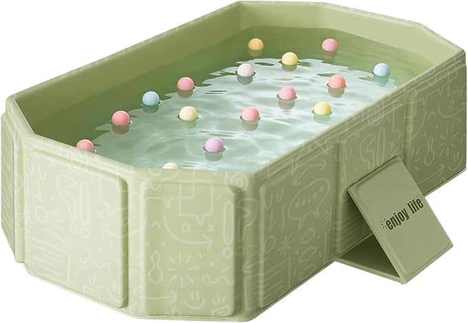 Portable Bathtub, Foldable Bathtub No Installation, Bathroom SPA Soaking Tub, Shower Stall Collapsible Hot & Ice Bath Tub (Light Green, 29.5"L x 17.7"W x 9.8"H)